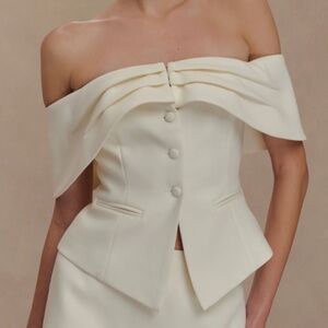 Meshki Maxime Suiting Vest - Ivory